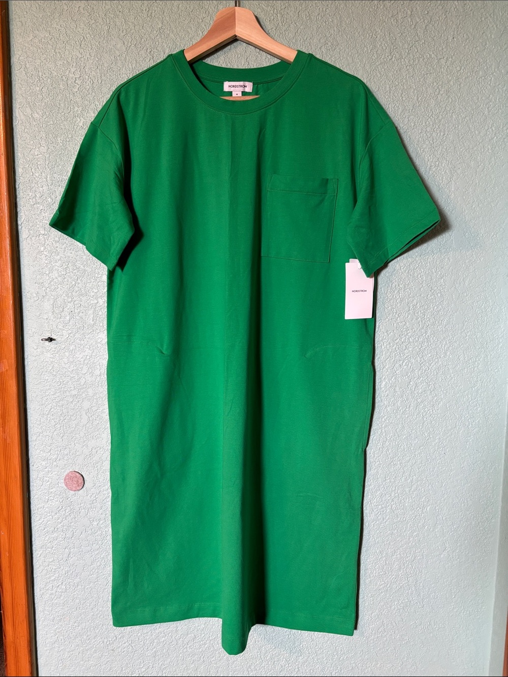 Nordstrom Bright Green Pocket Midi T-Shirt Dress Women’s Medium - NWT